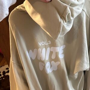 White Fox Hoodie - Beige